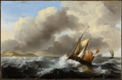 Kalastusalukset offshore raskaalla merellä, 1864 tekijältä Ludolf Backhuysen