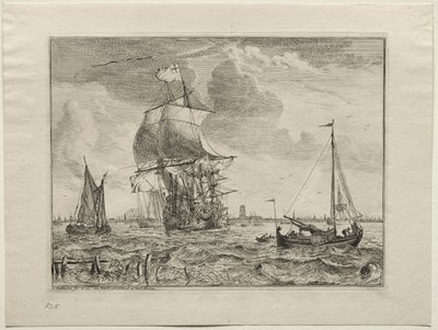 Merimaisema Amsterdamin kaukaisuudessa, 1701. tekijältä Ludolf Backhuysen