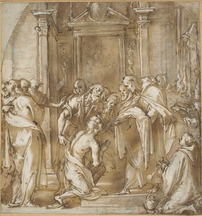 Saint Vincent Ferrer ottaa vaatteet tekijältä Ludovico Cardi called Cigoli