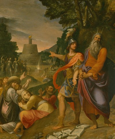 Mooses rikkoo lain tauluja (maalaus) tekijältä Ludovico Carracci