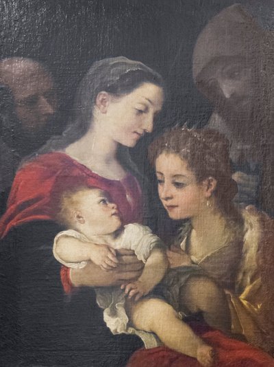 Pyhä perhe pyhien Franciscuksen ja Katariina Aleksandrialaisen kanssa, n. 1589-1592 (öljy kankaalle) tekijältä Ludovico Carracci