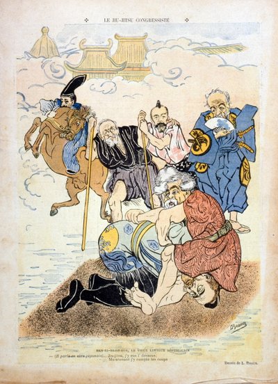 Braunin karikatyyri, joka kuvaa Henri Brissonia (1835-1912) (kaiverrus) tekijältä Ludwig Braun