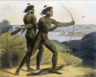 Metsästys San Franciscon lahdella, teoksesta "Voyage Pittoresque Autour du Monde", kaiverrettu Jean Augustin Franquelin (1798-1839), julkaistu 1822 tekijältä Ludwig Choris
