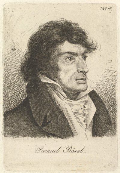 Johann Gottlieb Samuel Röselin muotokuva. tekijältä Ludwig Emil Grimm