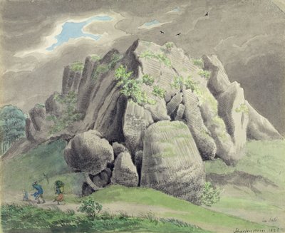 Scharfenstein lähellä Gudensbergiä tekijältä Ludwig Emil Grimm