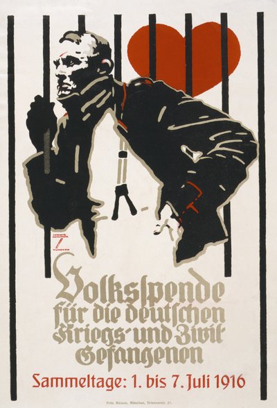 Varainkeruujuliste Saksan sota- ja siviilivankien kansanrahastolle, Keräyspäivät 1.-7.7. tekijältä Ludwig Hohlwein