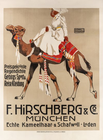 Hirschberg & Co. Urheilu- ja matkavaatteet, 1907. tekijältä Ludwig Hohlwein