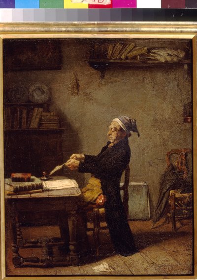 Knaus, Ludwig (1829-1910) työskentelevä tutkija. Öljy puulle. Valtion A. Pushkinin kuvataidemuseo, Moskova tekijältä Ludwig Knaus