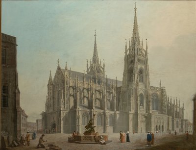 La cathedrale saint Guy de Prague - Pyhän Vituksen katedraali Prahassa - Ludvik Kohl (1746-1821). Öljy kankaalle tekijältä Ludwig Kohl