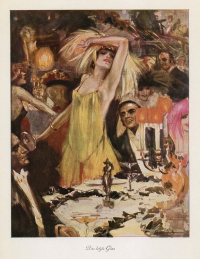 Viimeinen lasi (väri litho) tekijältä Ludwig Lutz Ehrenberger