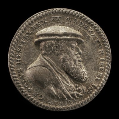 Kaarle V, 1500-1558, Espanjan kuningas 1516-1556, Pyhän Rooman keisari 1519 [kääntöpuoli], 1542. tekijältä Ludwig Neufahrer