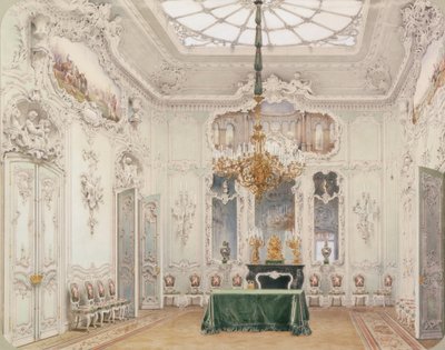 Talvipalatsin sisätilat. Vihreä ruokasali, 1852 tekijältä Ludwig Premazzi