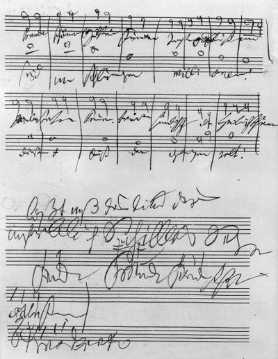 Handwritten musical score (tinta sa papel)finn tekijältä Ludwig van Beethoven