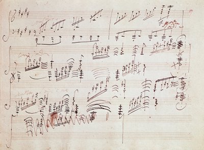 Nuotit saksalaisen säveltäjän Ludwig van Beethovenin (1770-1827) vuonna 1801 sävellettyyn kappaleeseen "" Sonata pour piano n* 14 en do diese minor" "" Sonata au clair de lune". House, Natale de Beethoven, Bonn. Saksa tekijältä Ludwig van Beethoven