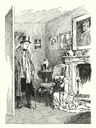 Kuvitus Oscar Wilden Dorian Grayn kuvalle (litho) tekijältä Lui Trugo