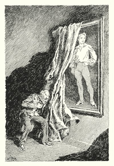Kuvitus Oscar Wilden Dorian Grayn kuvalle (litho) tekijältä Lui Trugo