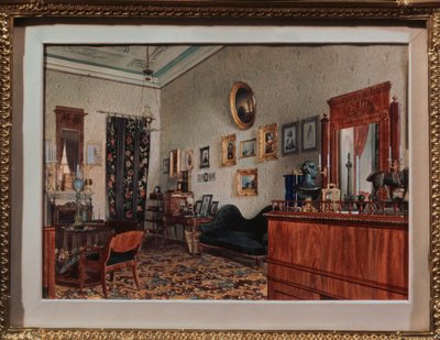 Michail Obreskovin työhuone. Luigi Premazzin (1814-1891) teos, akvarelli paperille tekijältä Luigi Premazzi