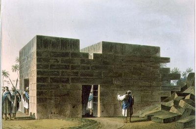 Jupiter Ammonin temppeli Libyassa, levy 70 julkaisusta "Views in the Ottoman Dominions", pubi. kirjoittanut Robert Bowyer (1758-1834) 1810 (akvatinta) tekijältä Luigi (after) Mayer