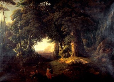 Clorindan kaste, Luigi Ashton (1824-1884), öljy kankaalle, 87x120 cm tekijältä Luigi Ashton
