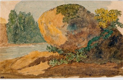 Torrentin maisema (akvarelli, n. 1825) tekijältä Luigi Garibbo
