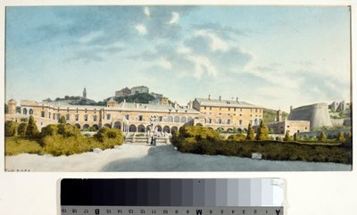 Dorian palatsi Fassolossa, Italiassa (akvarelli, n. 1825) tekijältä Luigi Garibbo