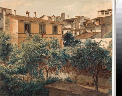 Näkymä Firenzen taloista (akvarelli, n. 1825) tekijältä Luigi Garibbo