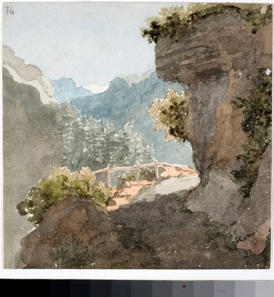 Näkymä vuoristopolulle (akvarelli, n. 1820) tekijältä Luigi Garibbo