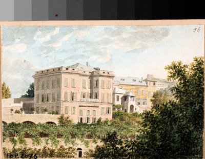 Näkymä Villa Cambasio, Genova (akvarelli, n. 1820) tekijältä Luigi Garibbo
