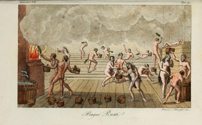 venäläinen kylpylä. Kuvitus muinaisista ja nykyaikaisista tavoista tai hallituksen historiasta…, Giulio Ferrario, 1831 tekijältä Luigi Giarrè