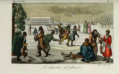 Luistinrata. Kuva Giulio Ferrarion muinaisista ja nykyaikaisista tavoista tai hallintohistoriasta, 1831 tekijältä Luigi Giarrè