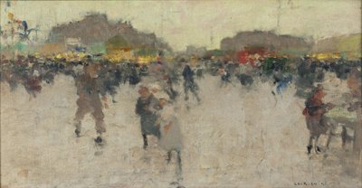 Fête de la place du Trône, Pariisi, n. 1890 (öljy kankaalle) tekijältä Luigi Loir