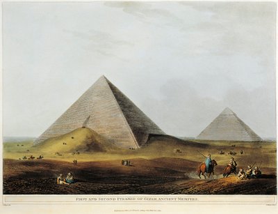Arabitalo rakennettiin muinaisille raunioille Menuf-kanavan varrelle Egyptissä Luigi Mayerin Näkymät Egyptissä, kaiverrus tekijältä Luigi Mayer