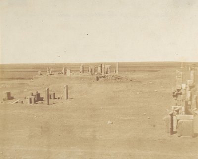 Yleiskuva Persepoliksesta otettu vuorelta, 1858. tekijältä Luigi Pesce