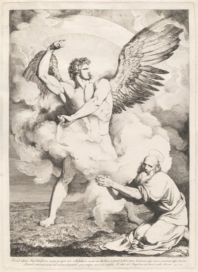 Ja minä näin toisen vahvan enkelin... (The Angel of the Apocalypse Appearing to Saint John) tekijältä Luigi Sabatelli I