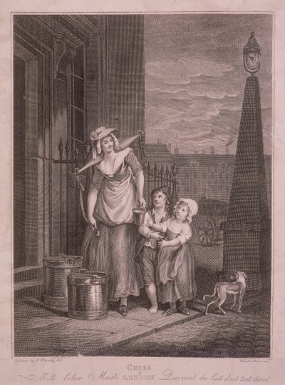 "Maid under Maids", Cries of London, c1795 tekijältä Luigi Schiavonetti