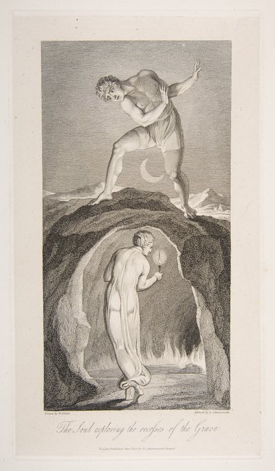 The Soul Exploring the Recess of the Grave, haudasta, Robert Bl... runosta, 1. maaliskuuta 1813. tekijältä Luigi Schiavonetti
