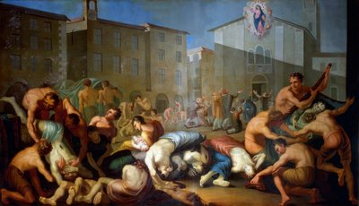 Rutto vuonna 1630, Luigi Vaccan fresko. tekijältä Luigi Vacca