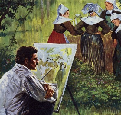 Cezanne innoitti häntä maalaamaan värikkäitä bretagnelaisia maisemia (värilitografia). tekijältä Luis Arcas Brauner
