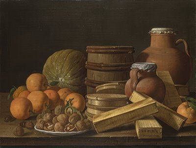 Asetelma appelsiinien ja saksanpähkinöiden kanssa. 1772 tekijältä Luis Egidio Melendez