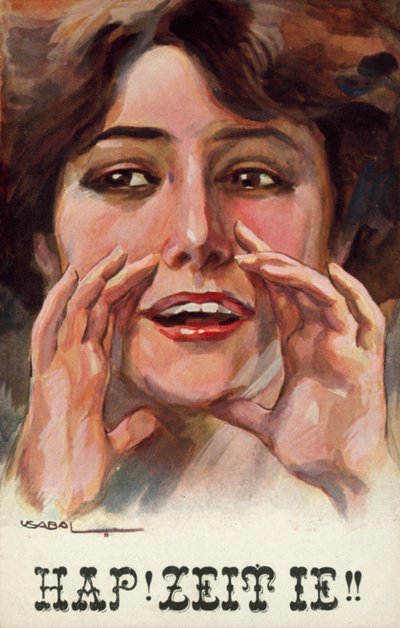 Nainen huutaa (värilitografia) tekijältä Luis Usabal