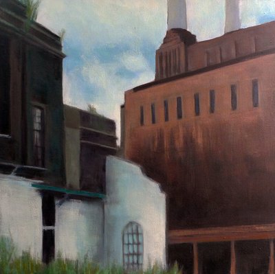 Voimalaitos, 2011 (öljy kankaalle) tekijältä Luke M Walker