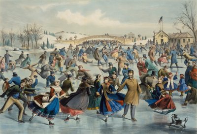 Central Park, Talvi - Luistelulampi, 1862. tekijältä Lyman Wetmore Atwater