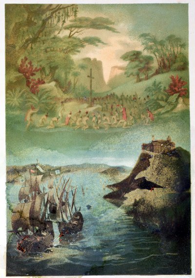 Intiaaniväestön evankelioiminen ja Kristoffer Kolumbuksen matka (1451-1506) 1892 tekijältä M. Houssot