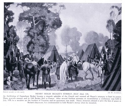 Henryllä on Becketsin jalusti AD1170, 1920-luku tekijältä M. Mackinlay