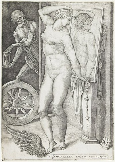 Kuolema yllättää naisen, n. 1490 - n. 1540 (kaiverrus) tekijältä M Master