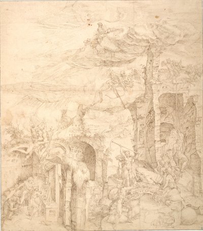 Allegoria uskon voimasta tekijältä Maarten van Heemskerck