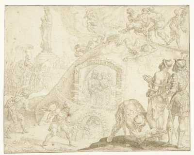 Tres joves són llençats a un forn de foc Acaba la història dels tres joves (títol de la sèrie). tekijältä Maarten van Heemskerck