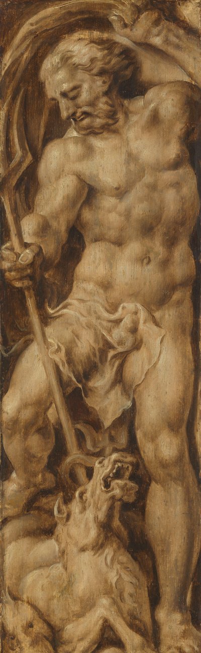 Neptunus puukottaa merihevosta tekijältä Maarten van Heemskerck