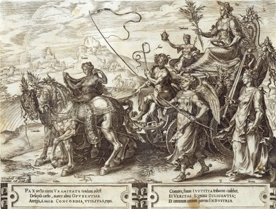 Rauha, levy 8 teoksesta "The Vicissitude of Human Things", 1564. tekijältä Maarten van Heemskerck