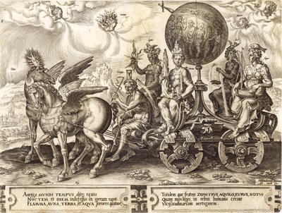 Maailma, levy 1 teoksesta "The Vicissitude of Human Things", 1564. tekijältä Maarten van Heemskerck